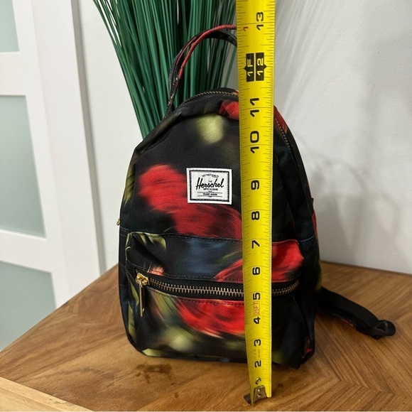 Herschel Supply Co. Mini Nova Backpack Blurry Roses Red/Black Gold Hardware - Picture 10 of 11